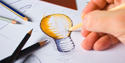 drawing of a light bulb